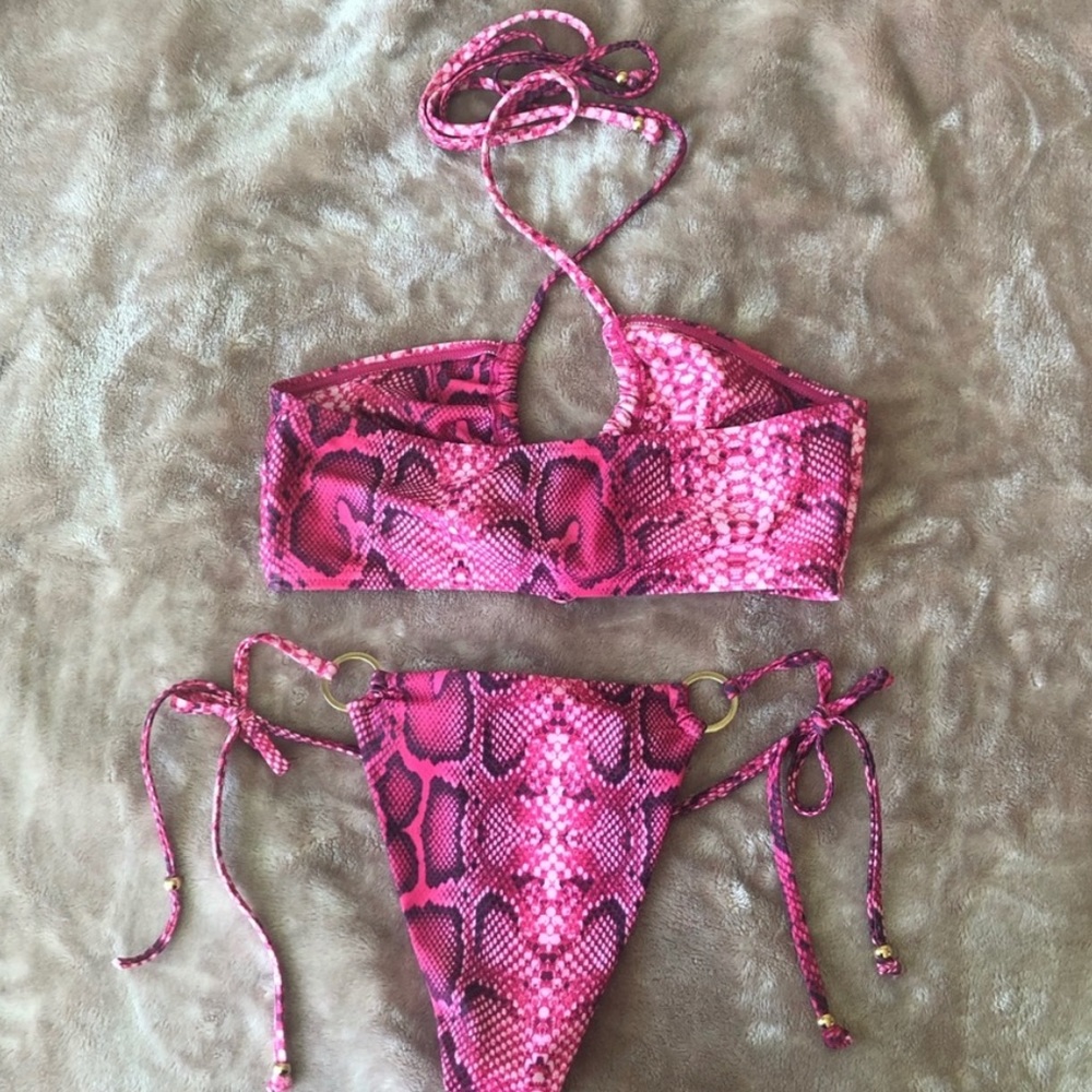 Pink Snakeskin Bikini π - Picture 2 of 4